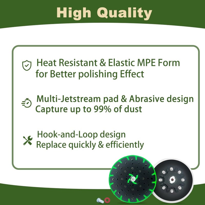 TISDA Upgraded 202460 6-Inch(150mm) Hard Sanding Pad, 48-Hole, M8 Thread, Compatible with Festool ETS 150/3 EQ, ETS EC 150/5 EQ, ETS EC 150/3 EQ, ETS 150/5 EQ Sander Models, 1 Pack - Image 4